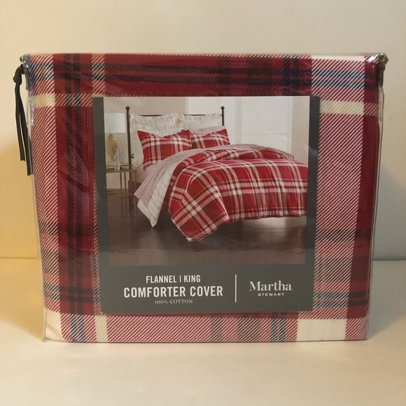 Martha Stewart Bedding Plaid Flannel King Comforter Cover Poshmark